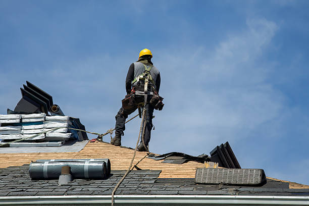 Professional Gutter Installation technician working in Oakland Gardens, NY